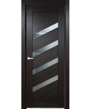Дверь с ПВХ покрытием 5К (Темный Венге, стекло матовое) Дверь с ПВХ покрытием 5К (Темный Венге, стекло матовое)