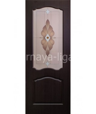 Дверь с ПВХ покрытием Азалия ДО (Темный орех) Дверь с ПВХ покрытием Азалия ДО (Темный орех)
