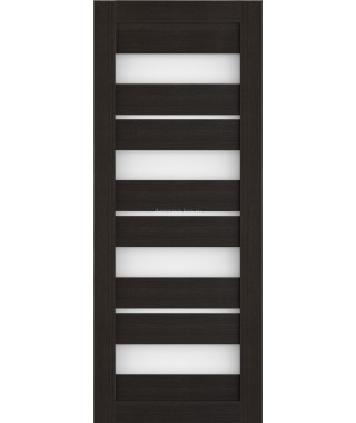 Дверь из экошпона Техно 15 Темный орех (белое стекло)