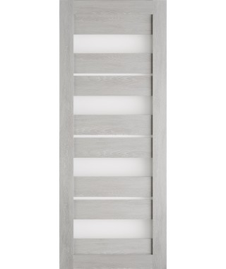 Дверь из экошпона Техно 15 Шале серый (белое стекло)