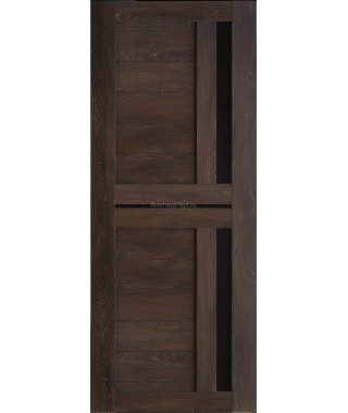 Дверь из экошпона Техно 9 Шале мореный (черное стекло) Дверь из экошпона Техно 9 Шале мореный (черное стекло)